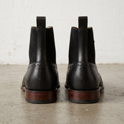 Men's Black Wingtip Leather Oxford Boots — Lomas