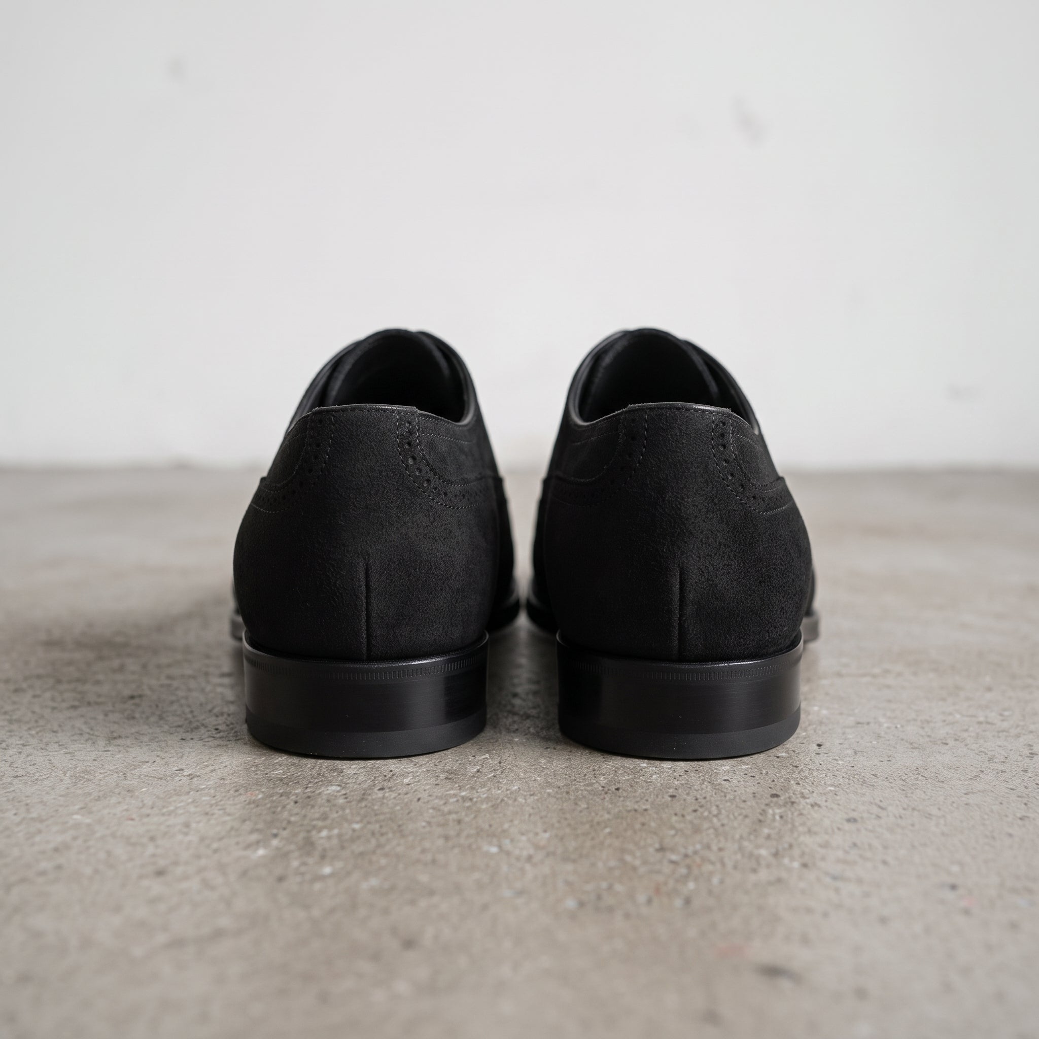 Men's Black Wingtip Suede Oxfords — Beckwith