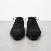 Men's Black Wingtip Suede Oxfords — Beckwith