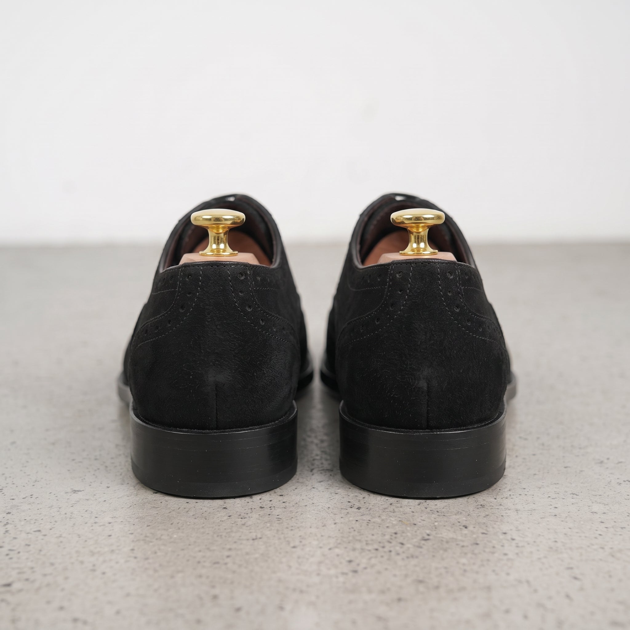 Men's Black Wingtip Suede Oxfords — Foston