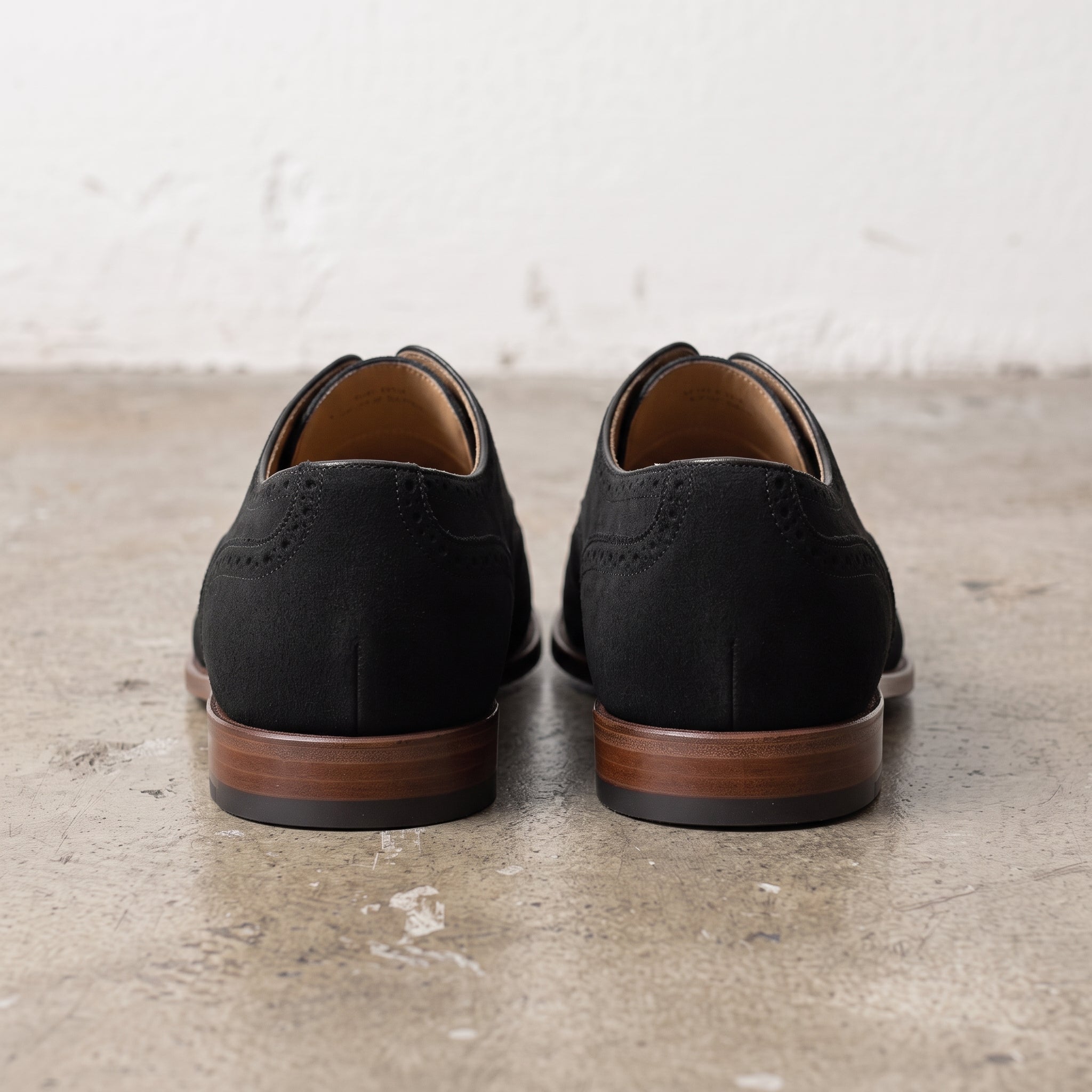 Men's Black Wingtip Suede Oxfords — Galsworthy