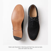 Men's Black Wingtip Suede Oxfords — Galsworthy