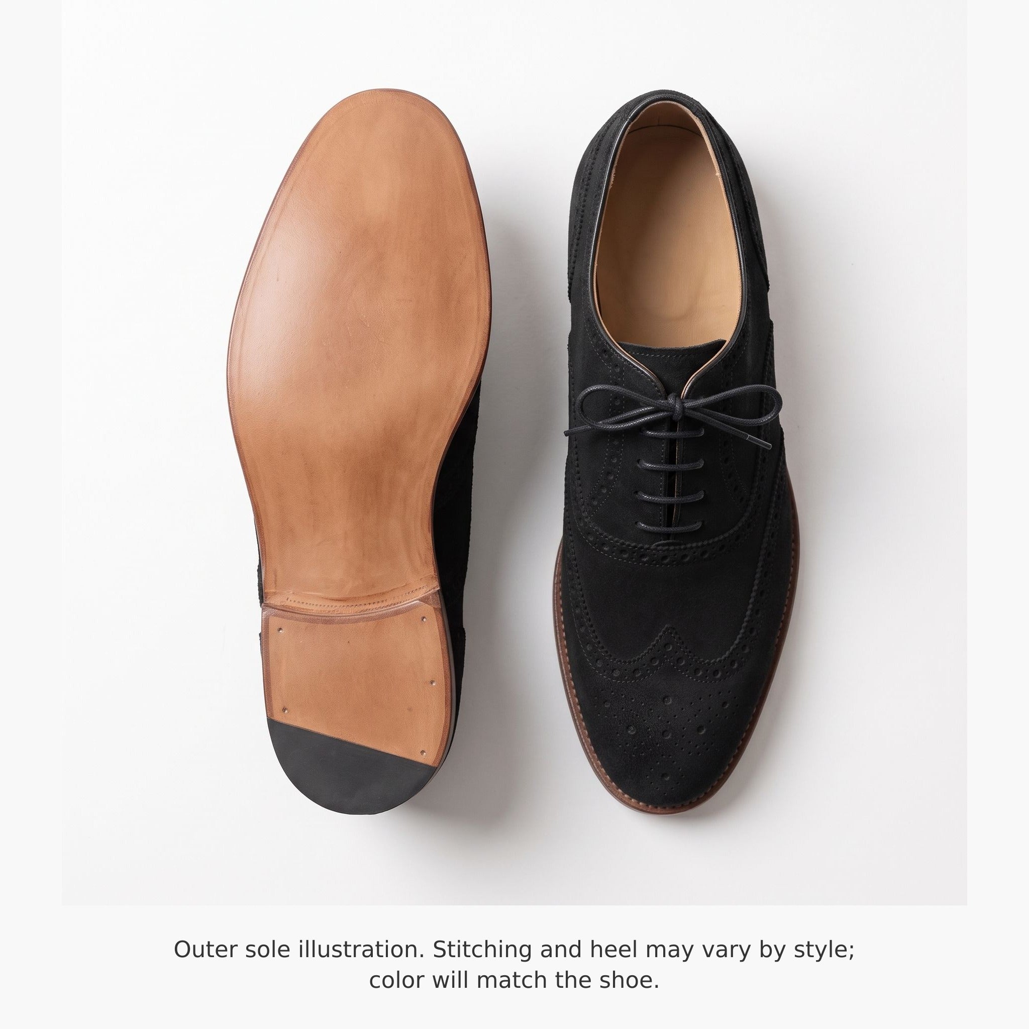 Men's Black Wingtip Suede Oxfords — Galsworthy