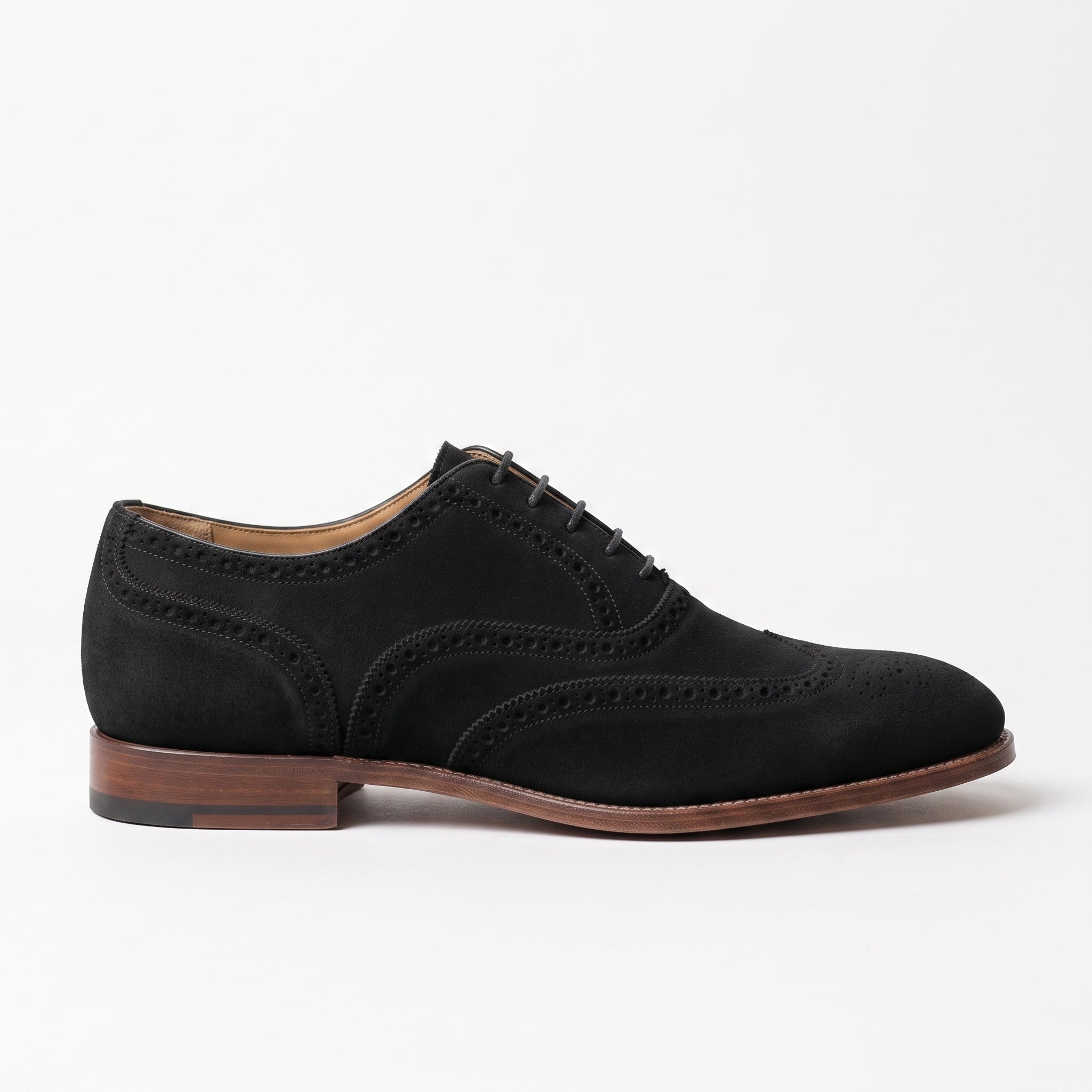 Men's Black Wingtip Suede Oxfords — Galsworthy