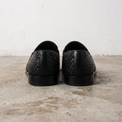Men's Black Woven Leather Bit Loafers — Hope