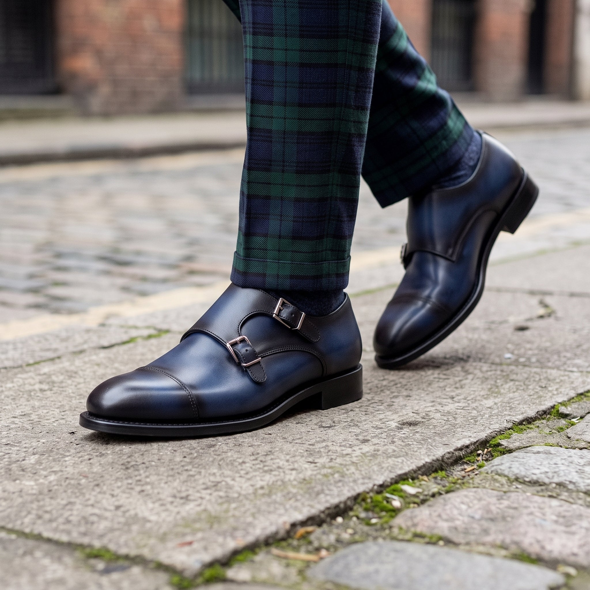 blue black dress shoes Handcrafted Men's Double Buckle Lightweight walking shoe Primavera Couture 3922 - collection:trouser-wide-leg-pants Color:Pink (with shawl)