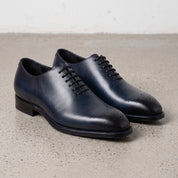 Men's Blue Cap-Toe Leather Oxfords — Hutton