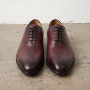 Men's Burgundy and Black Leather Oxfords — Deaton