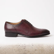 Men's Burgundy and Black Leather Oxfords — Deaton