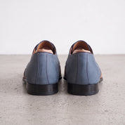 Men's Blue and Tan Wingtip Leather Oxfords — Heron