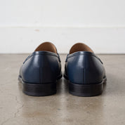 Men's Blue and White Two-Tone Leather Penny Loafers — Dundas
