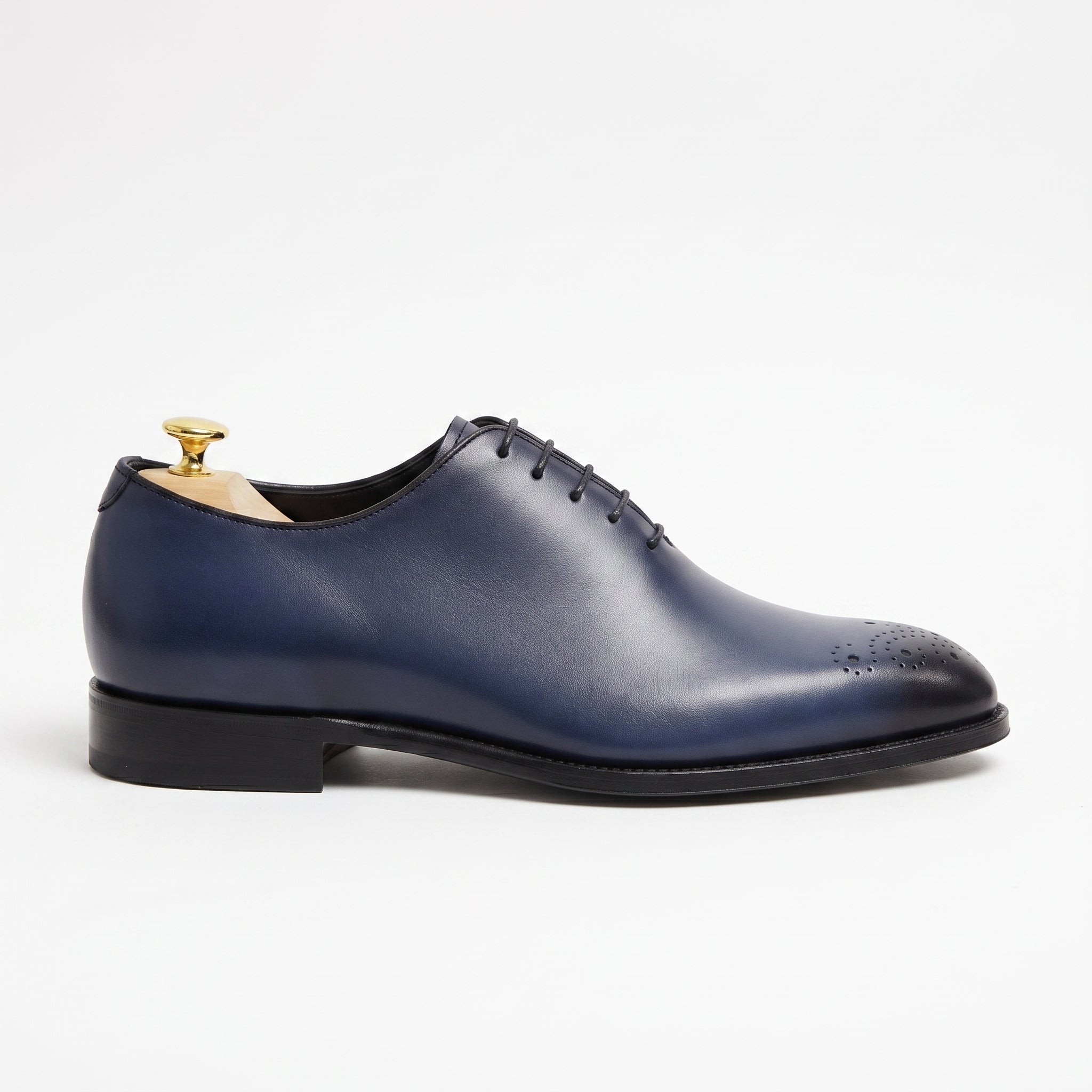 Men's Blue Cap-Toe Leather Oxfords — Garfield