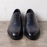Men's Blue Cap-Toe Leather Oxfords — Hutton