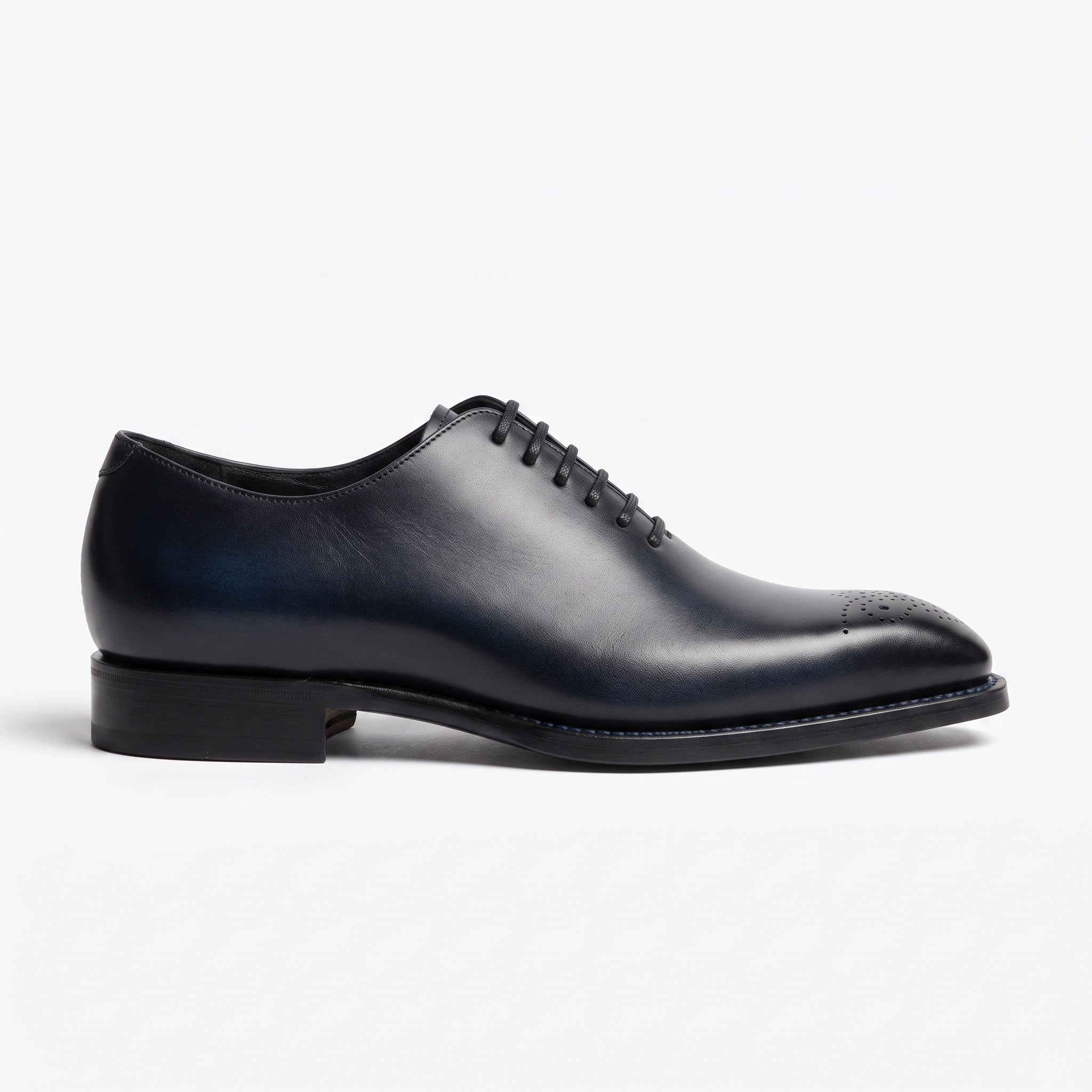 Men's Blue Cap-Toe Leather Oxfords — Hutton