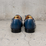 Men's Blue Leather Fringe Loafers — Newark