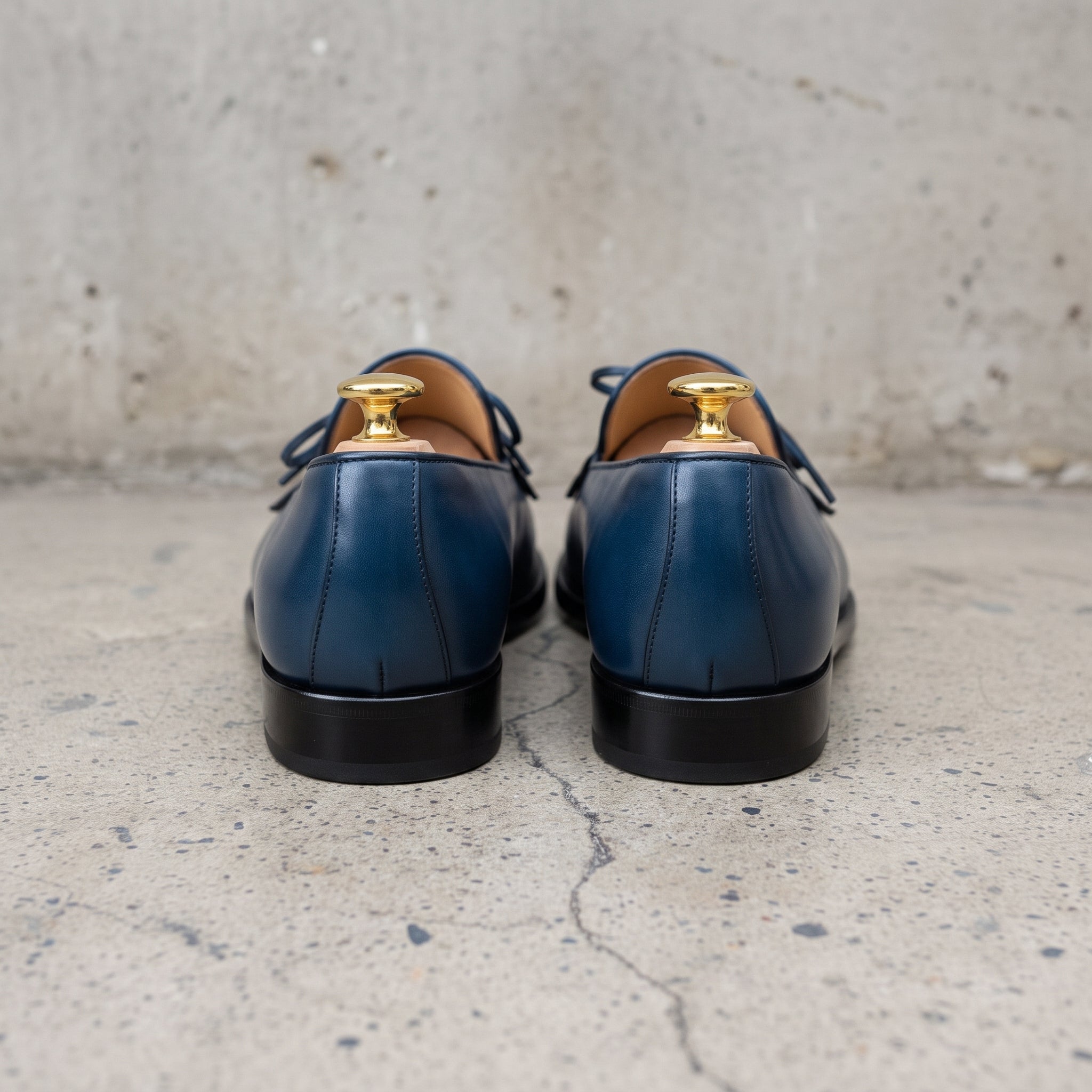 Men's Blue Leather Fringe Loafers — Newark
