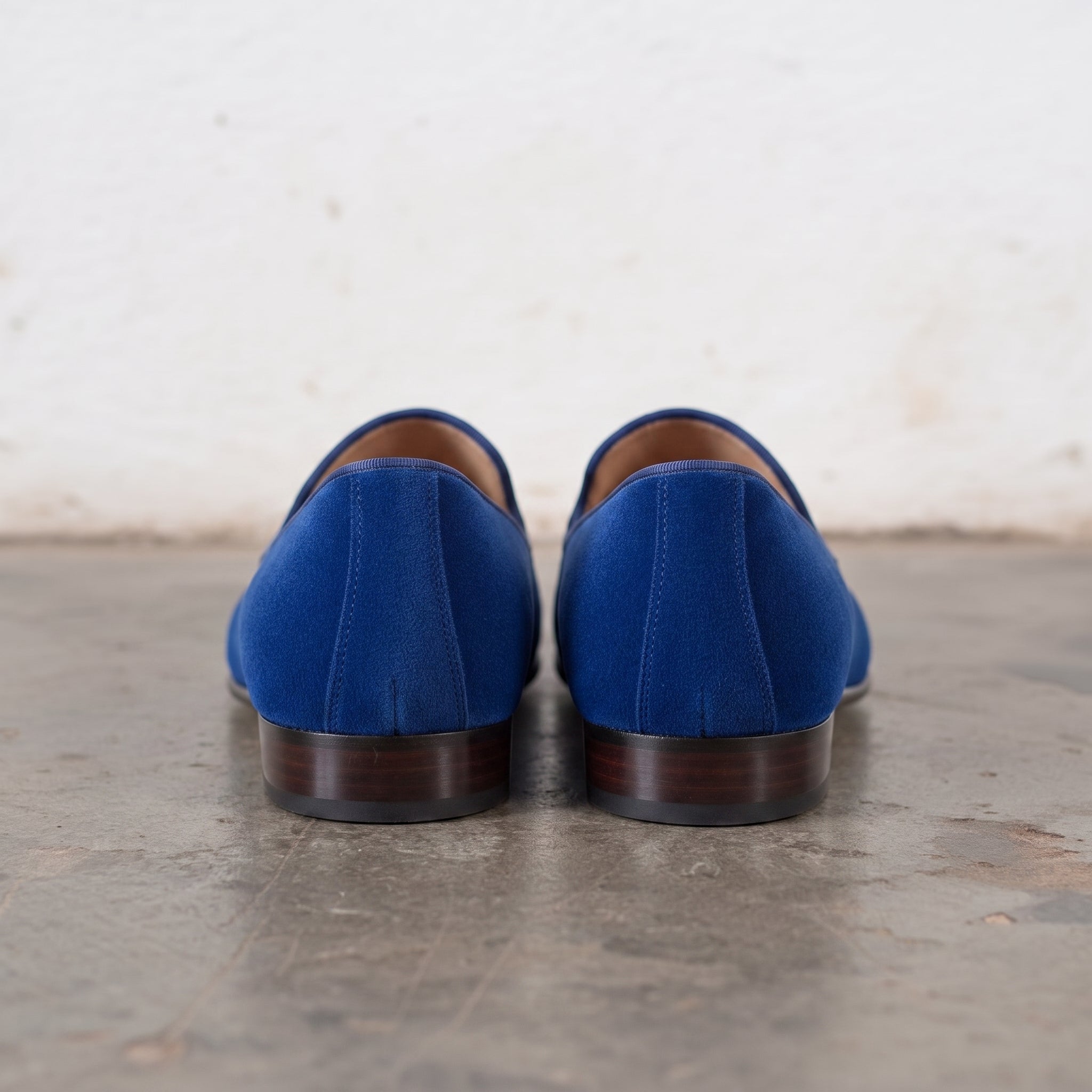 Men's Blue Plain-Toe Suede Tassel Loafers — Beaconsfield