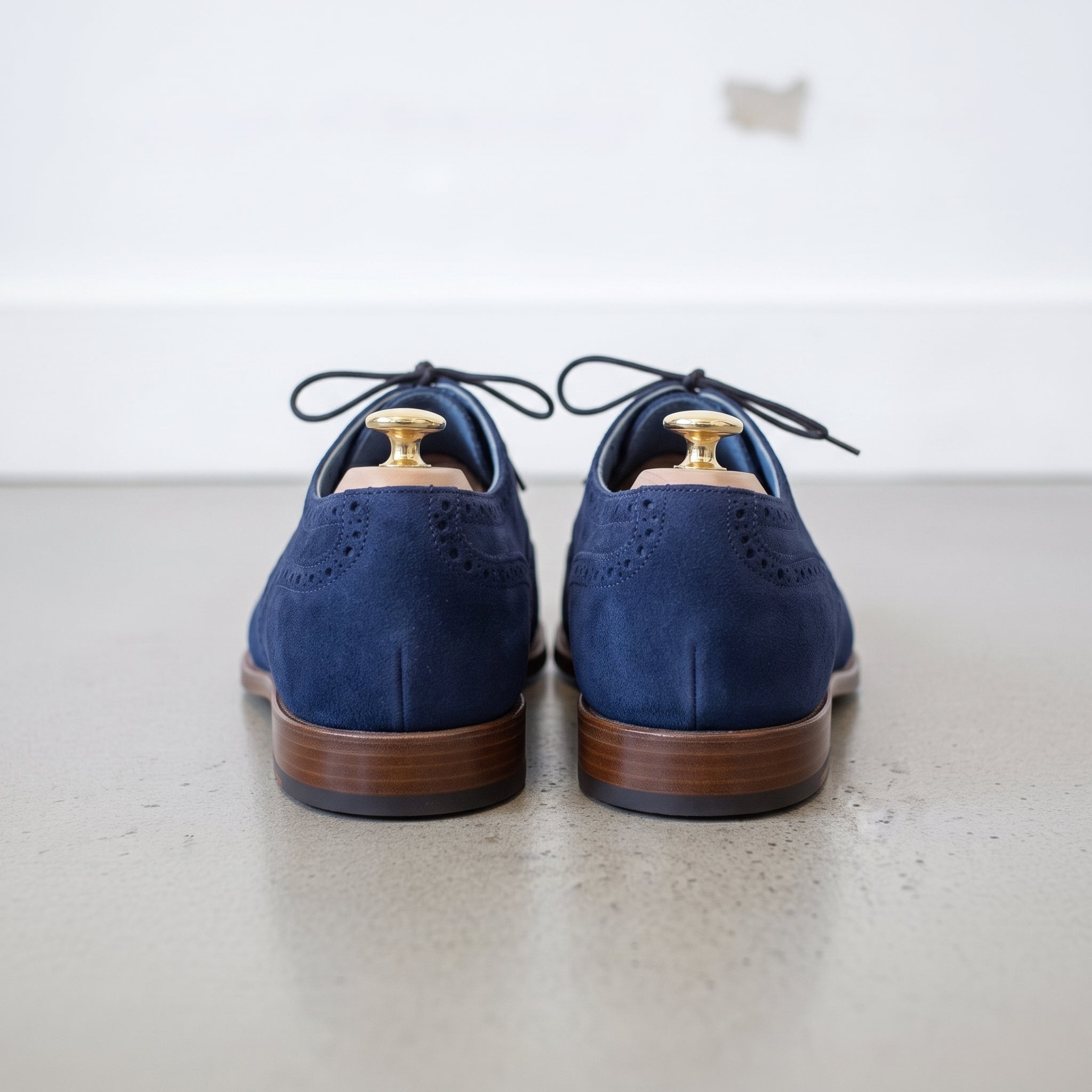 Men's Blue Wingtip Suede Oxfords — Galsworthy