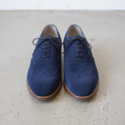 Men's Blue Wingtip Suede Oxfords — Galsworthy