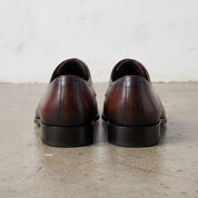 Men's Brown and Black Cap-Toe Leather Derbys — Branscombe