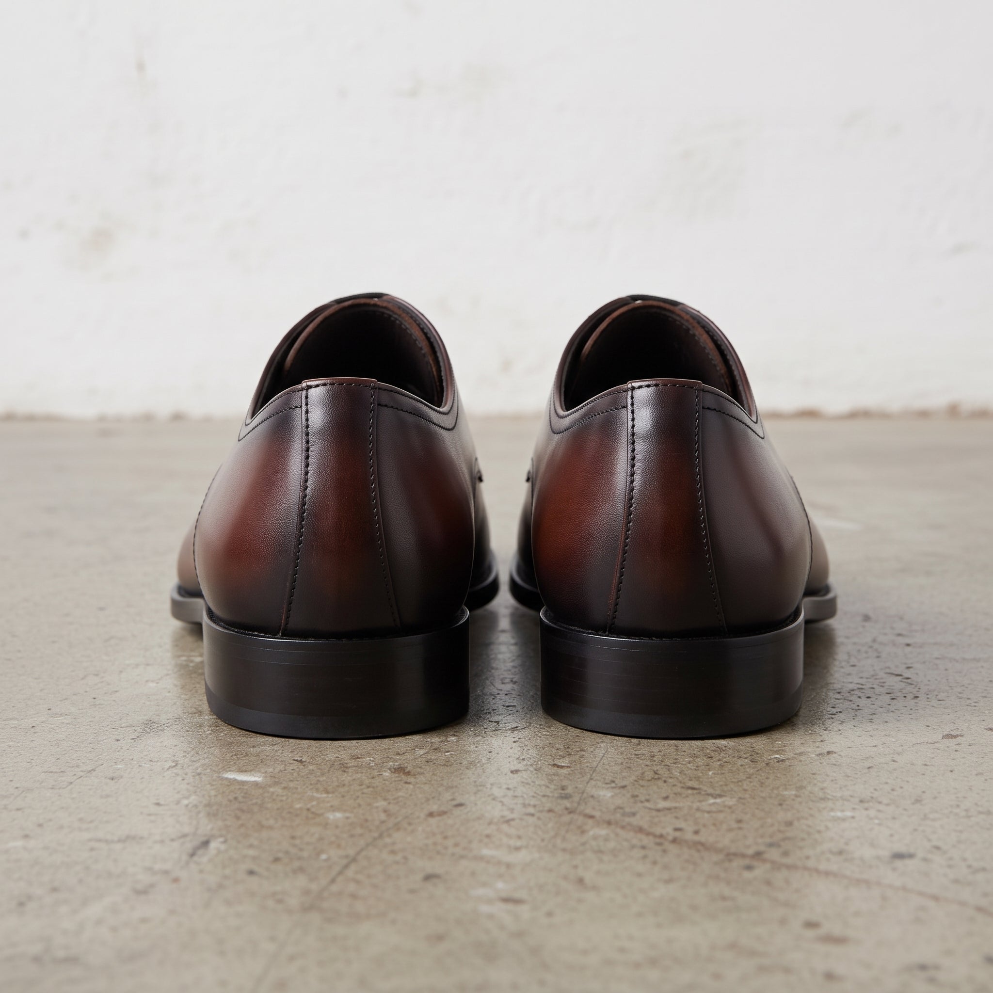 Men's Brown and Black Cap-Toe Leather Derbys — Branscombe