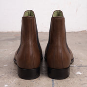 Men's Brown and Black Plain-Toe Leather Chelsea Boots — Clawton