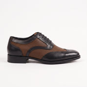 Men's Brown and Black Two-Tone Wingtip Leather Spectator Oxfords — Anstruther