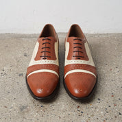 Men's Brown and Cream Leather Spectator Oxfords — Hensley