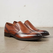 Men's Brown and Dark Brown Leather Loafers — Bethersden