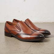 Men's Brown and Dark Brown Leather Loafers — Bethersden