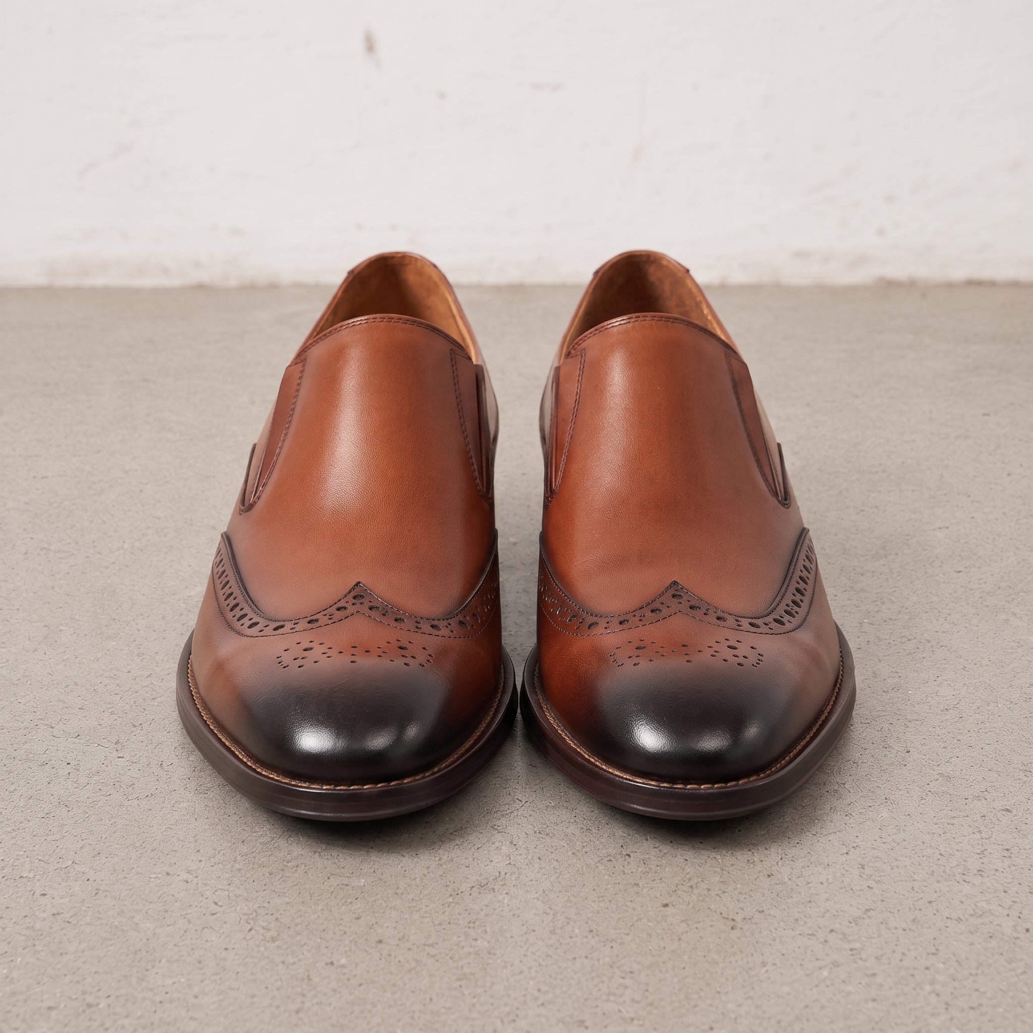 Men's Brown and Dark Brown Leather Loafers — Bethersden