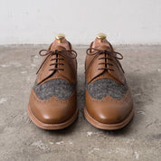 Men's Brown and Dark Grey Wingtip Leather Spectator Derbys — Primrose