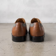 Men's Brown and Grey Two-Tone Cap-Toe Leather Oxfords — Hastings