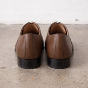 Men's Brown and Red Cap-Toe Leather Oxfords — Kenley