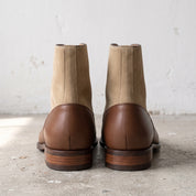 Men's Brown and Tan Cap-Toe Leather Lace-Up Boots — Beeton
