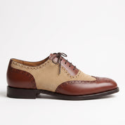 Men's Brown and Tan Wingtip Two-Tone Leather Spectator Oxfords — Bedale — Bedale