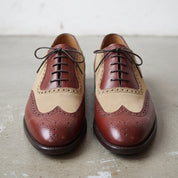 Men's Brown and Tan Wingtip Two-Tone Leather Spectator Oxfords — Bedale — Bedale