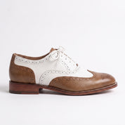 Men's Brown and White Two-Tone Wingtip Leather Spectator Oxfords — Stanley