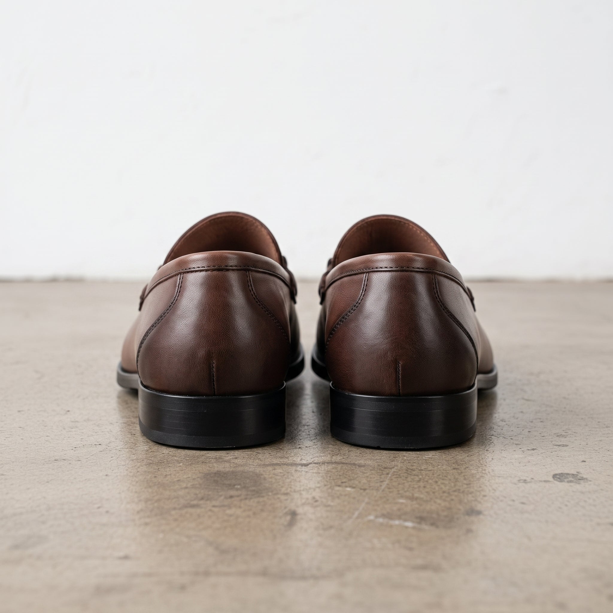 Men's Brown Apron-Toe Leather Bit Loafers — Austwick