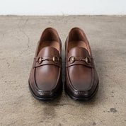 Men's Brown Apron-Toe Leather Bit Loafers — Austwick