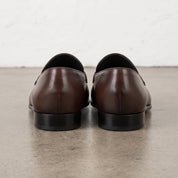 Men's Brown Apron-Toe Leather Bit Loafers — Bateson