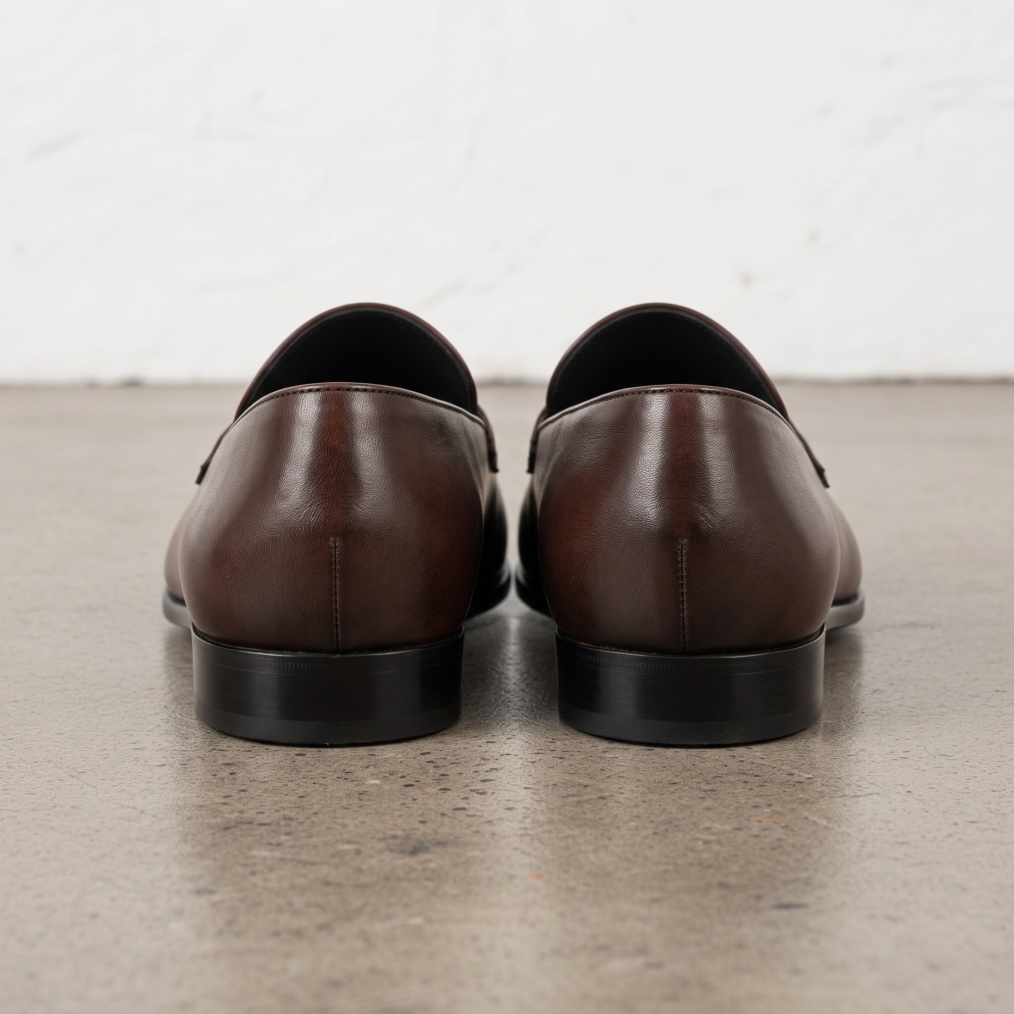 Men's Brown Apron-Toe Leather Bit Loafers — Bateson