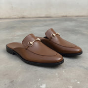 Men's Brown Apron-Toe Leather Bit Loafers — Gladstone