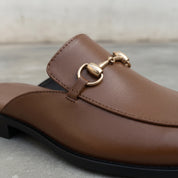Men's Brown Apron-Toe Leather Bit Loafers — Gladstone