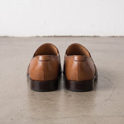 Men's Brown Apron-Toe Leather Loafers — Hargreaves