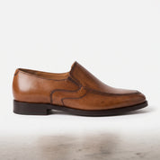 Men's Brown Apron-Toe Leather Loafers — Hargreaves