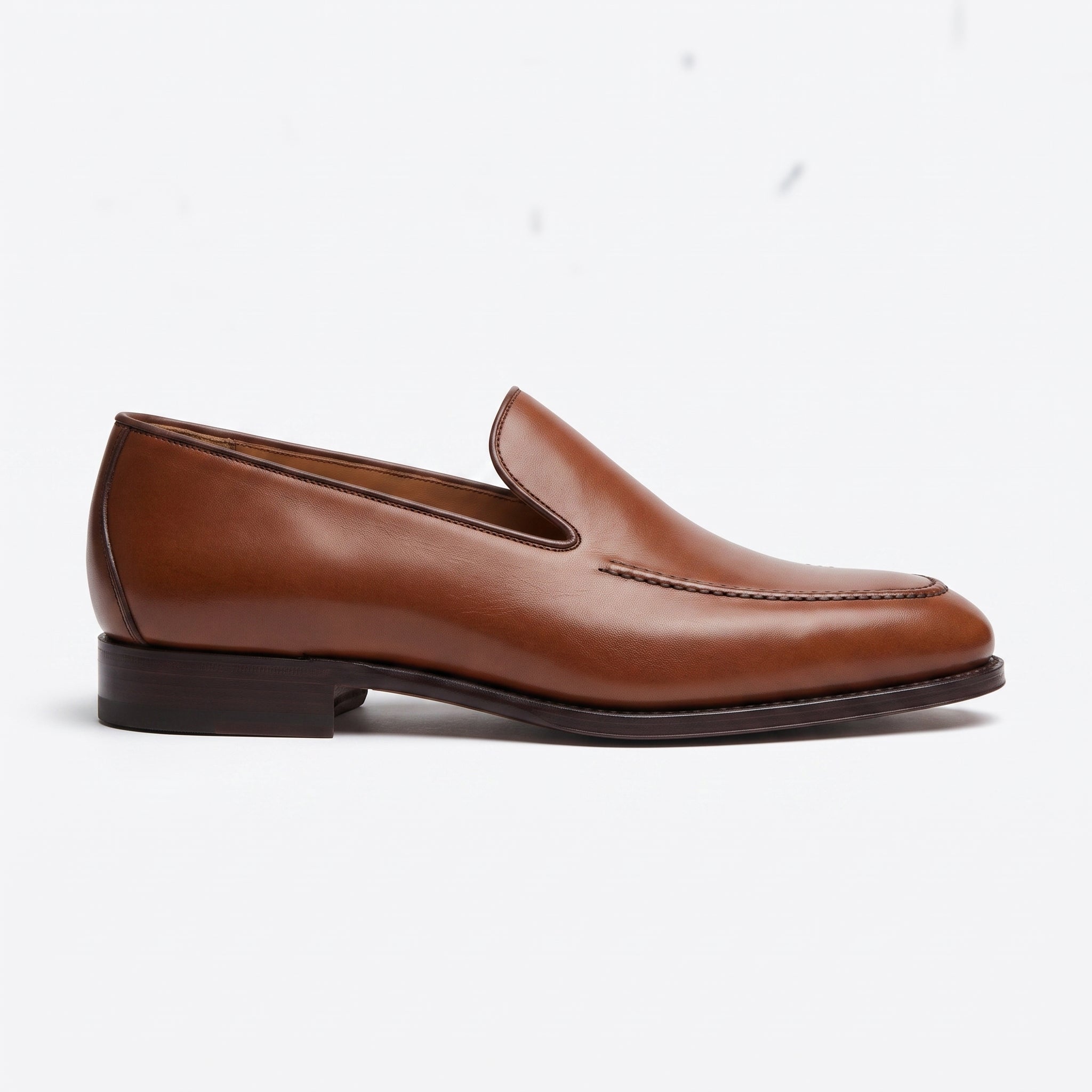Men's Brown Apron-Toe Leather Moccasins — Willoughby
