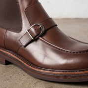 Men's Brown Apron-Toe Leather Chelsea Boots — Pashley