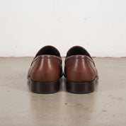 Men's Brown Apron-Toe Leather Penny Loafers — Ashbrook