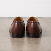 Men's Brown Apron-Toe Leather Penny Loafers — Bradley